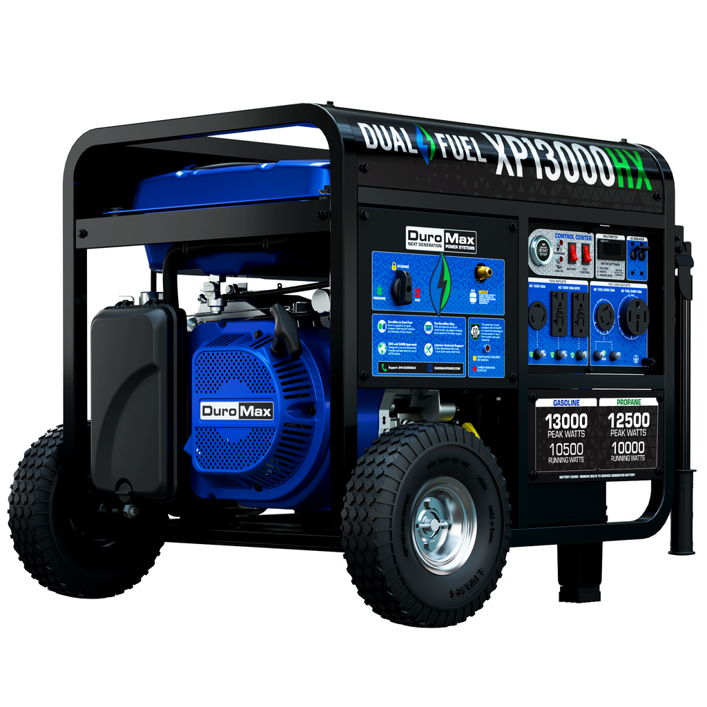 DuroMax XP13,000HX Watt Dual Fuel Portable HX Generator w/ CO Alert