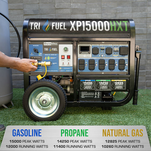 DuroMax XP15,000HXT Watt Electric Start Tri Fuel Portable Generator