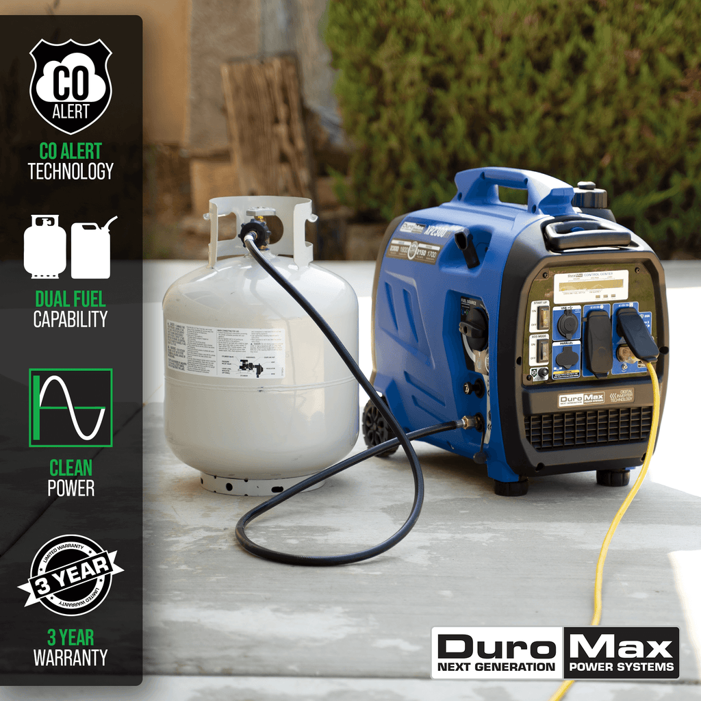 DuroMax XP2,300iH Watt Portable Dual Fuel Inverter Generator - Quiet, Low THD
