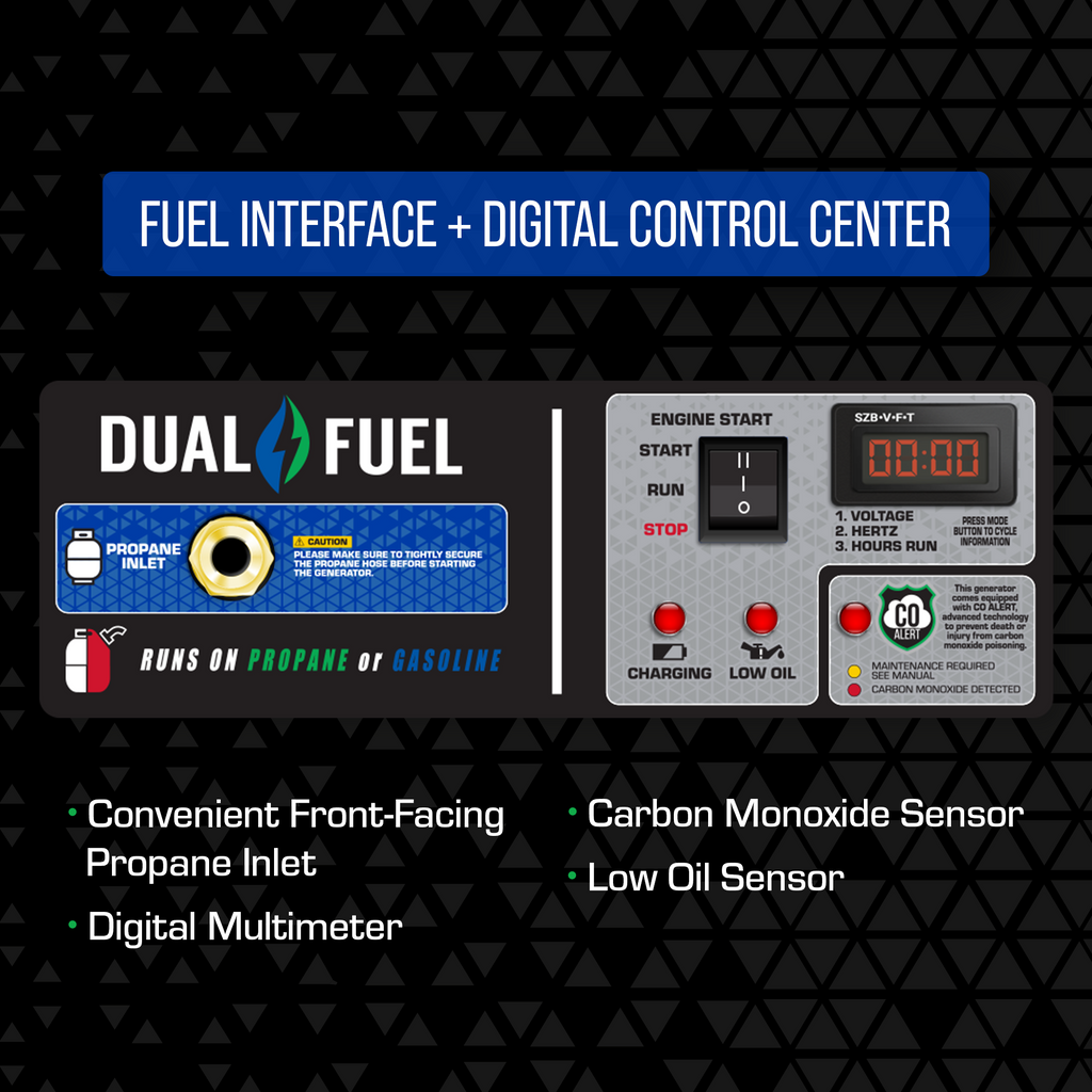 DuroMax XP5,500HX Watt Dual Fuel Portable HX Generator w/ CO Alert